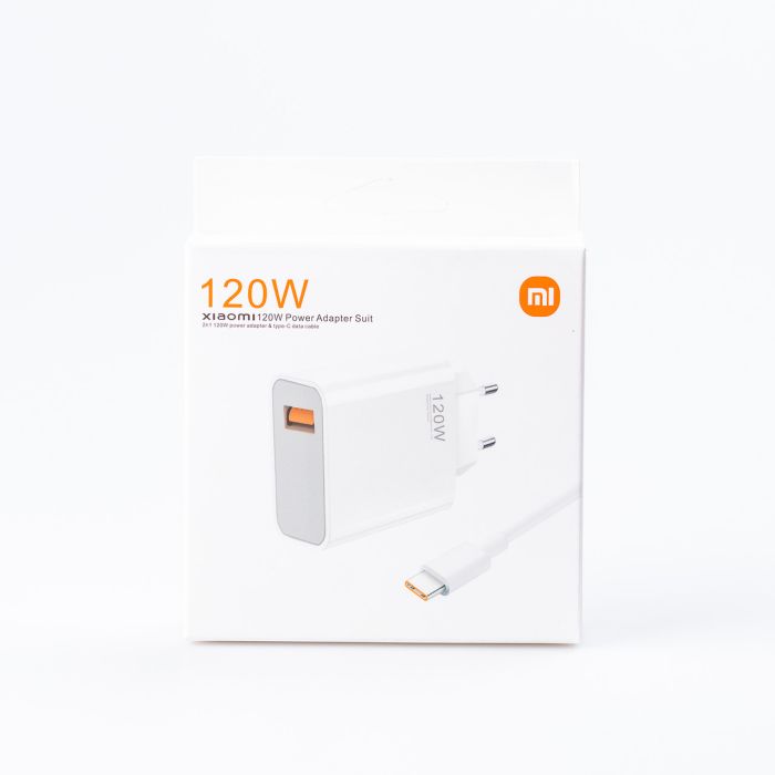 Зарядное устройство для Xiaomi 120 Вт адаптер USB-A с кабелем Type-C