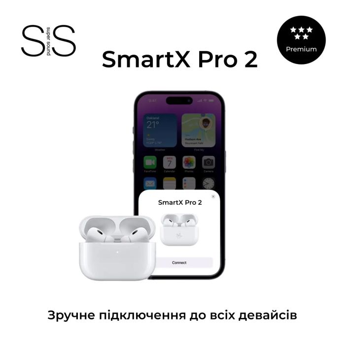 Навушники бездротові SmartX Pro 2 Premium Bluetooth преміум якість блютуз навушники ААА+