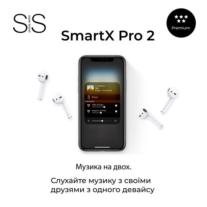 Навушники бездротові SmartX Pro 2 Premium Bluetooth преміум якість блютуз навушники ААА+