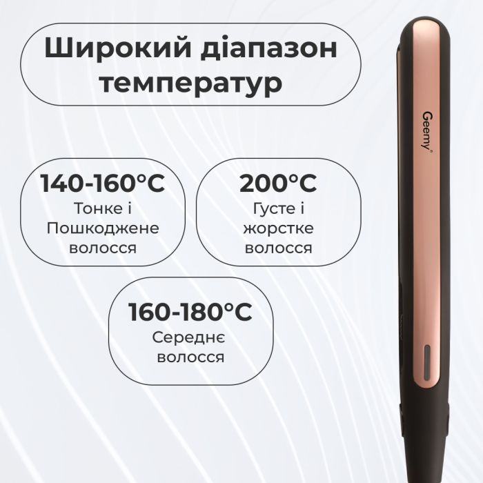 Випрямляч гофре керамічний професійний до 200 градусів 45 Вт, утюжок для волосся GEEMY GM-2955