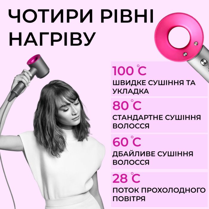 Фен стайлер для волосся Supersonic Premium 1600 Вт Magic Hair 3 режими швидкості 4 температури