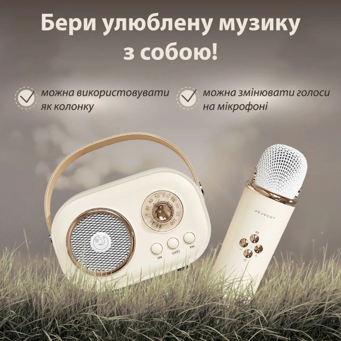 Колонка Bluetooth бездротова портативна з мікрофоном потужна колонка з вологозахистом TF card Platinum C-20 Бежевий