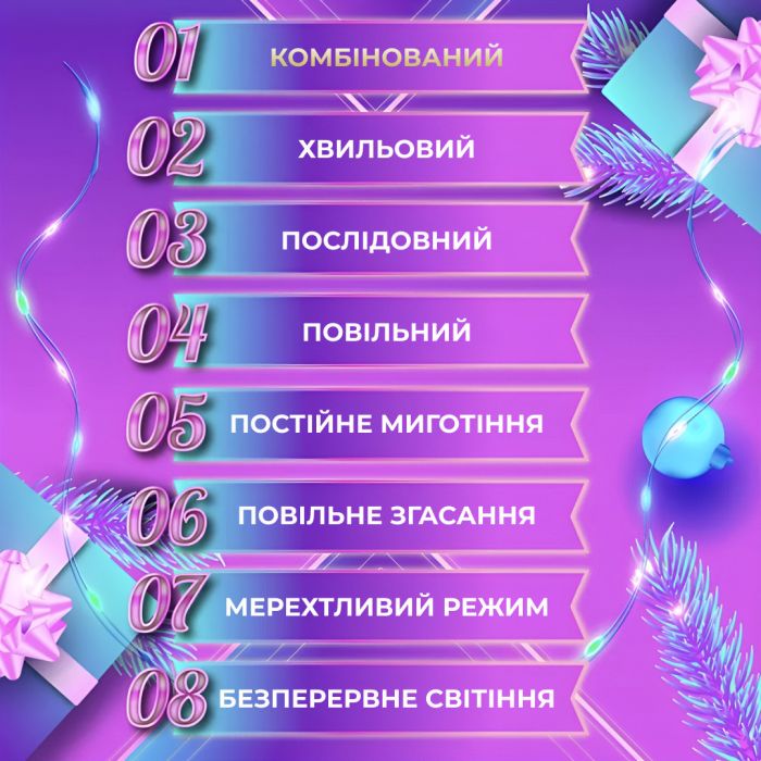 Гірлянда Роса Крапля 50 метрів 500 LED лампочок світлодіодна гірлянда в котушці мідний дріт 50 м 8 функцій + пульт