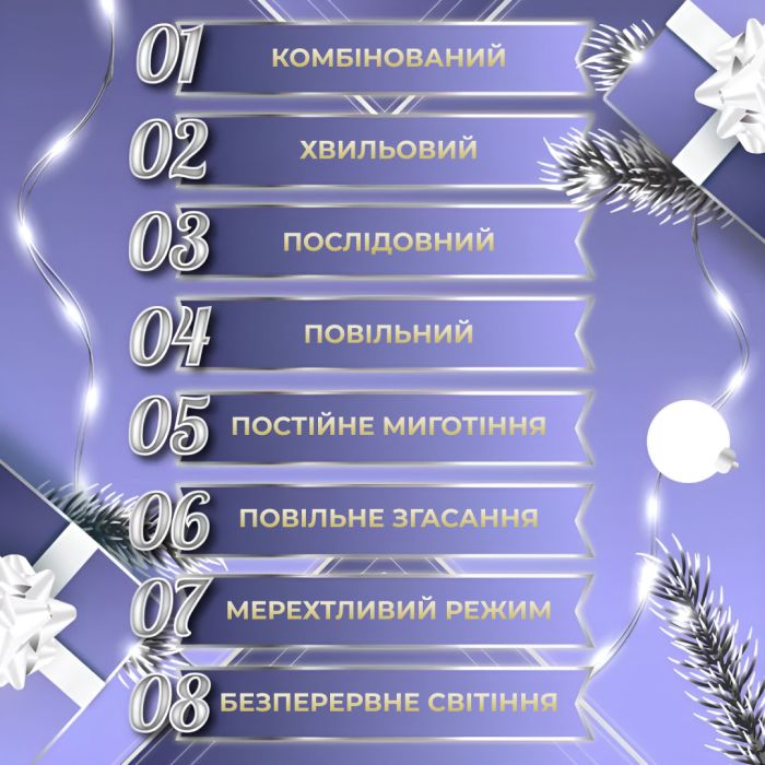 Гірлянда Роса Крапля 50 метрів 500 LED лампочок світлодіодна гірлянда в котушці мідний дріт 50 м 8 функцій + пульт Білий