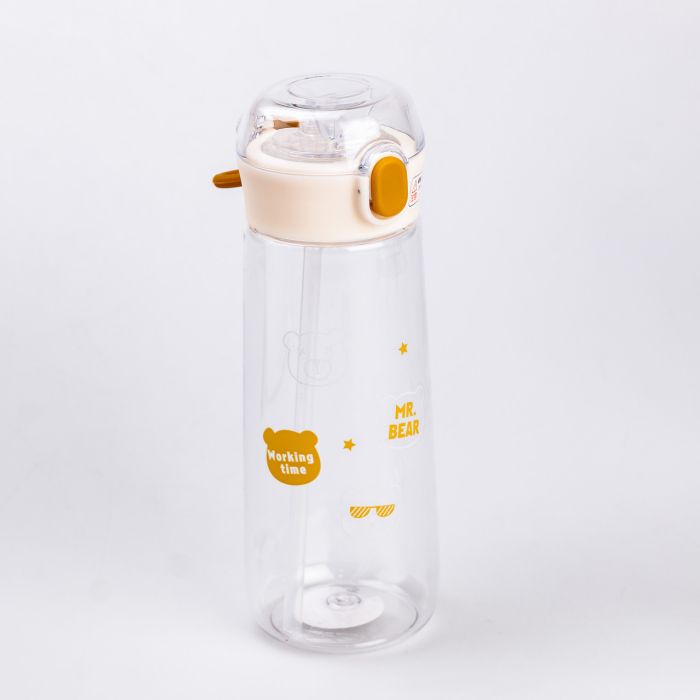 Пляшка для води Bear Fashion Plastic Cup 600 мл помаранчева