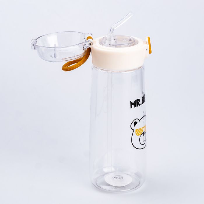 Пляшка для води Bear Fashion Plastic Cup 600 мл коричнева