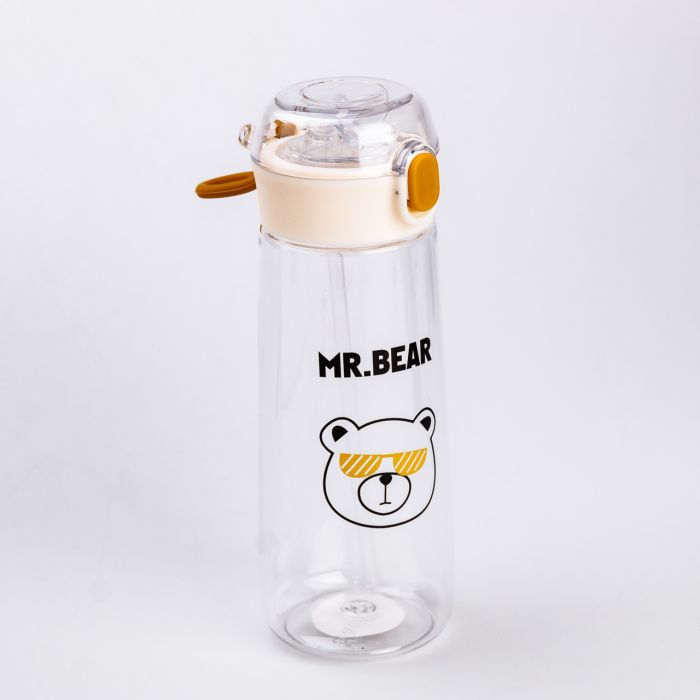 Пляшка для води Bear Fashion Plastic Cup 600 мл коричнева