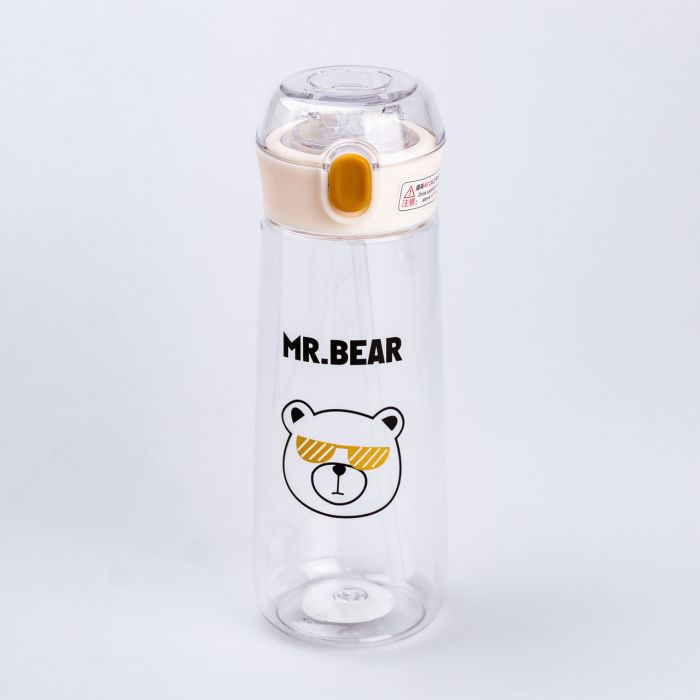 Пляшка для води Bear Fashion Plastic Cup 600 мл коричнева