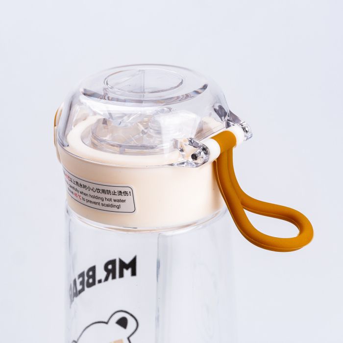 Пляшка для води Bear Fashion Plastic Cup 600 мл коричнева