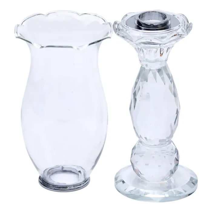 Підсвічник скляний 7×27.5 см підсвічник декоративний келих на ніжці HP-4-4S (HP-4-4S) - изображение 3