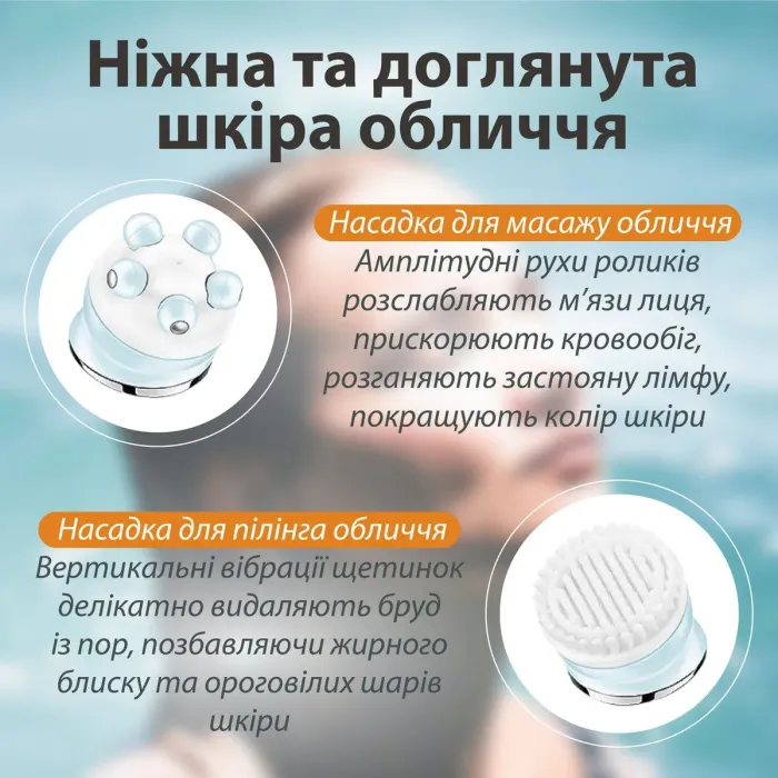 Эпилятор аккумуляторный для лица и тела женский 6 в 1 VGR домашний триммер USB VGR V-733 (V733BL) - изображение 8