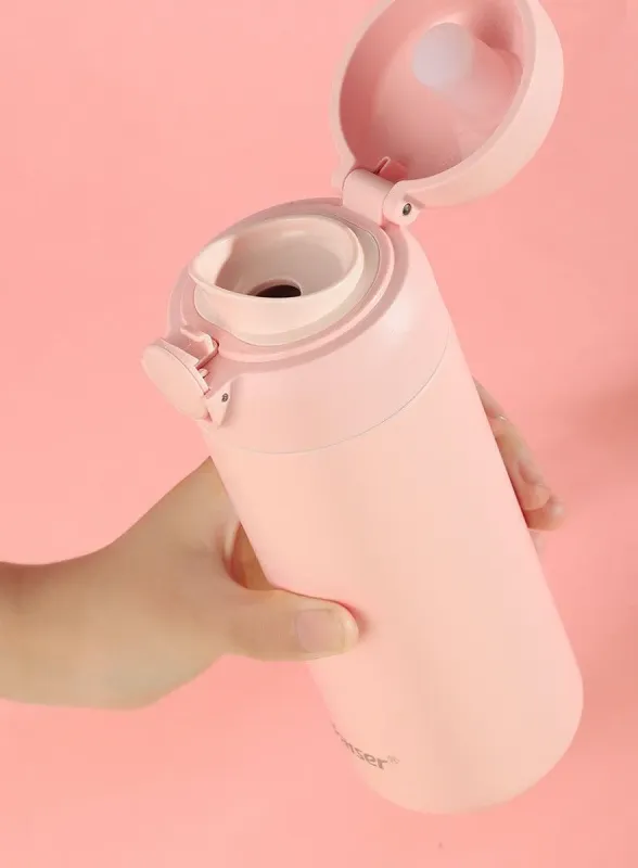 Термос металлический 280 мл термокружка из нержавеющей стали до 12 часов Розовый (YLS80158P) - изображение 3