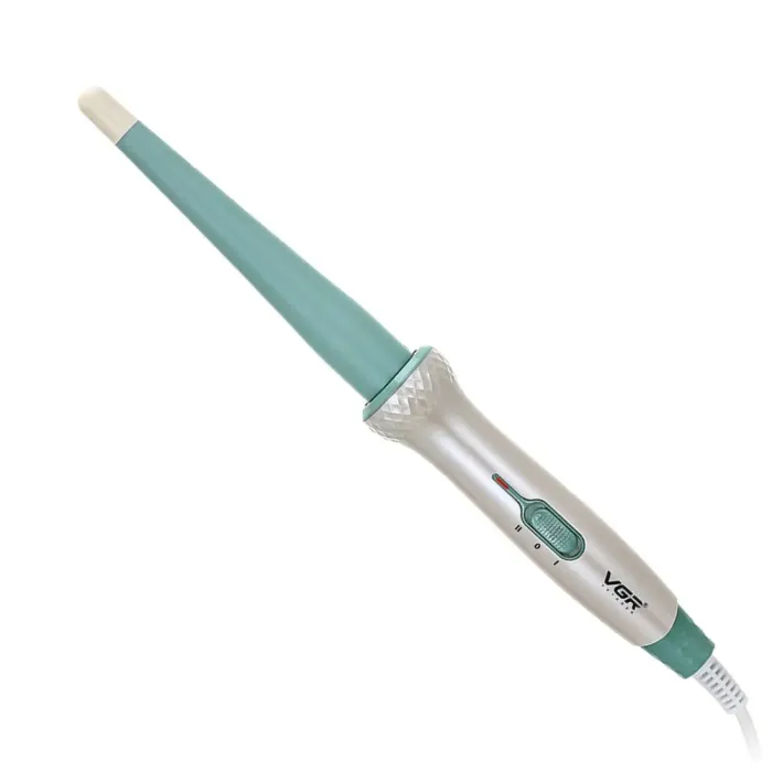 Плойка конусна професійна для завивки волосся, кераміко-турмалінові щипці для локонів VGR V-596 (V596BL) - зображення 1