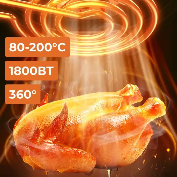 Аерофритюрниця електрична аерогриль 7 л 1800 Вт температура до 200 С та таймер SOKANY SK-ZG-8040 (SKZG8040BSL) - зображення 7