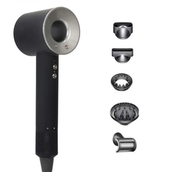 Фен стайлер для волосся 6 в 1 Supersonic Premium 1600 Вт 5 насадок 3 режими швидкості Сірий (PH770G) - зображення 1