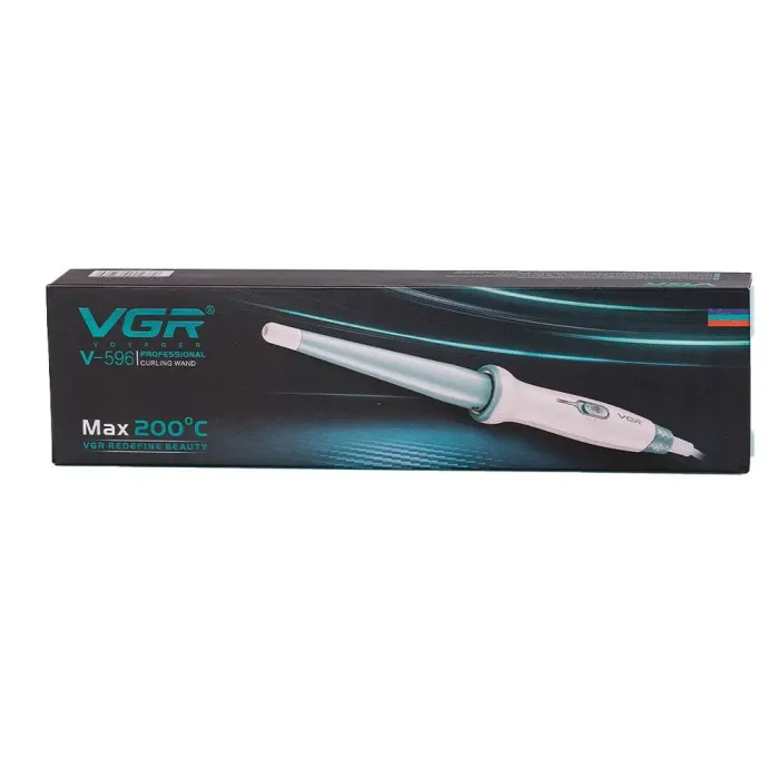 Плойка конусна професійна для завивки волосся, кераміко-турмалінові щипці для локонів VGR V-596 (V596BL) - зображення 6