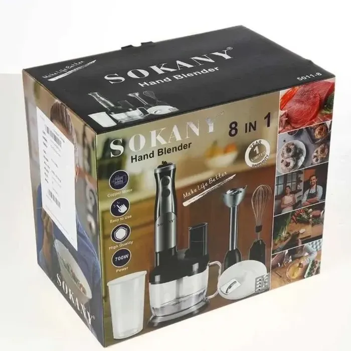 Блендер занурювальний ручний 8в1 полегшений 700 Вт 2 режими швидкості Sokany SK-5011-8 (SK50118) - зображення 10