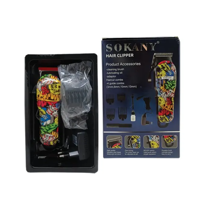 Машинка для стрижки профессиональная 4 насадки триммер аккумуляторный набор для стрижки Sokany SK-9911 (SK9911) - изображение 5
