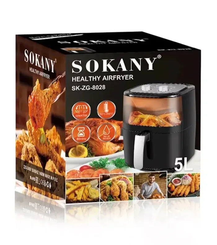 Аерофритюрниця електрична аерогриль 5 л 1400 Вт температура до 200 С захист від перегріву SOKANY SK-ZG-8028 (SKZG8028) - зображення 3