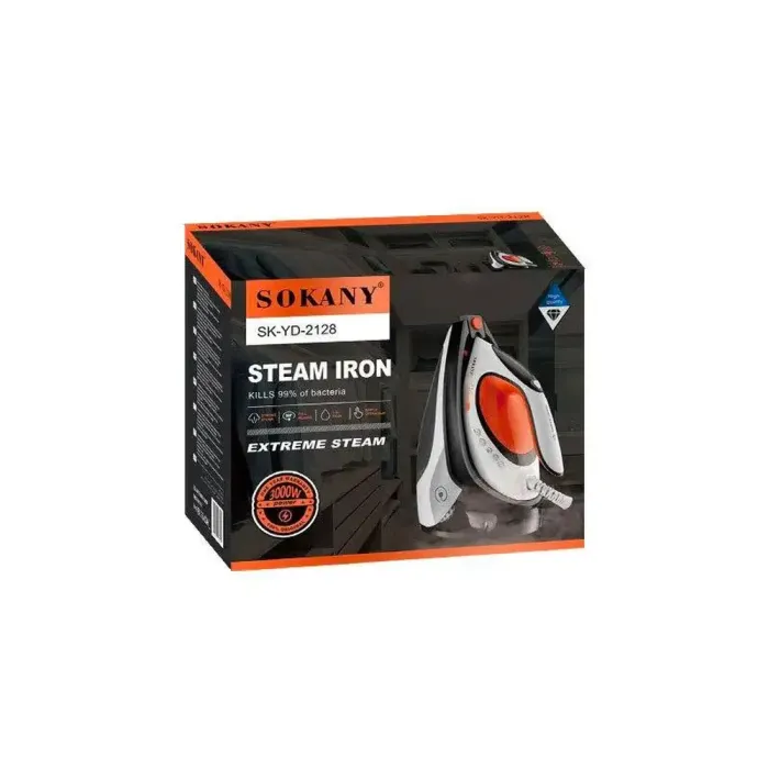Праска з паровою станцією та антипригарним покриттям 3000 Вт праска керамічна SOKANY SK-YD-2128 (SKYD2128) - зображення 8