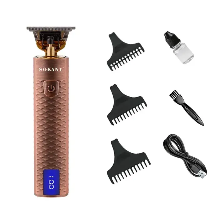 Тример професійний акумуляторний з 3 насадками та USB машинка для стрижки бездротова Sokany SK-LF-9939 (SKLF9939) - зображення 1