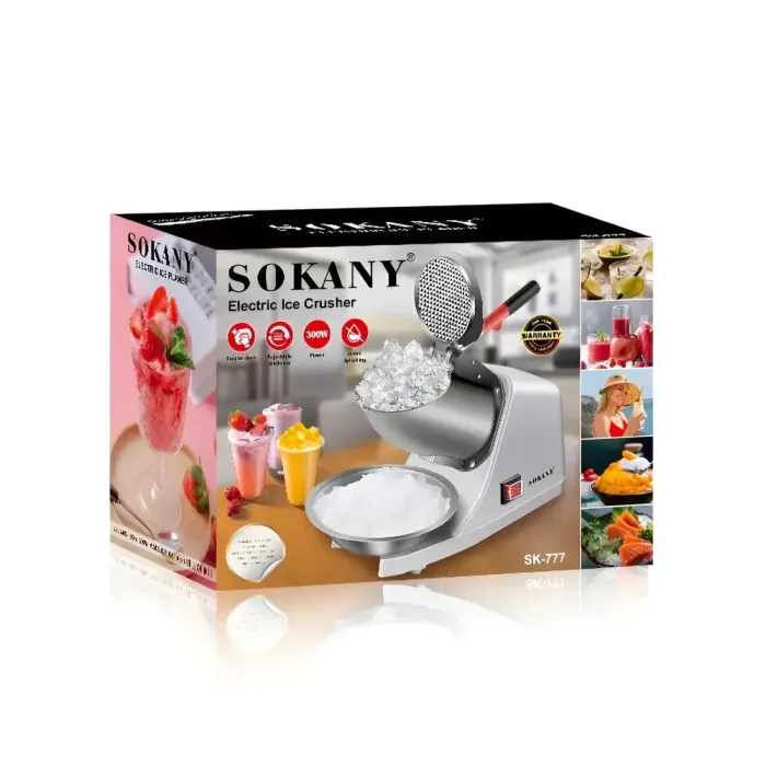 Подрібнювач для льоду електричний 300 Вт потужна напівавтоматична машина для подрібнення льоду Sokany SK-777 (SK777) - зображення 10