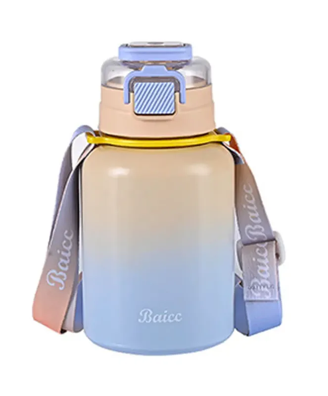 Термос с трубочкой и ремешком 600 мл из нержавеющей стали до 12 часов. - изображение 1