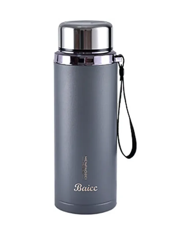 Термос из нержавеющей стали с ремешком Baicc 800 мл Серый (HPGM8865G) - изображение 1