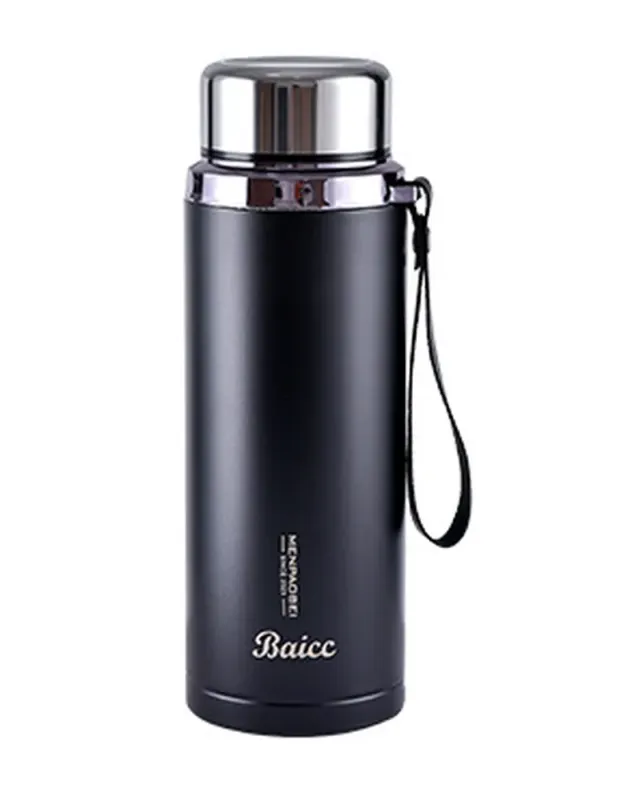 Термос из нержавеющей стали с ремешком Baicc 800 мл Черный (HPGM8865B) - изображение 1