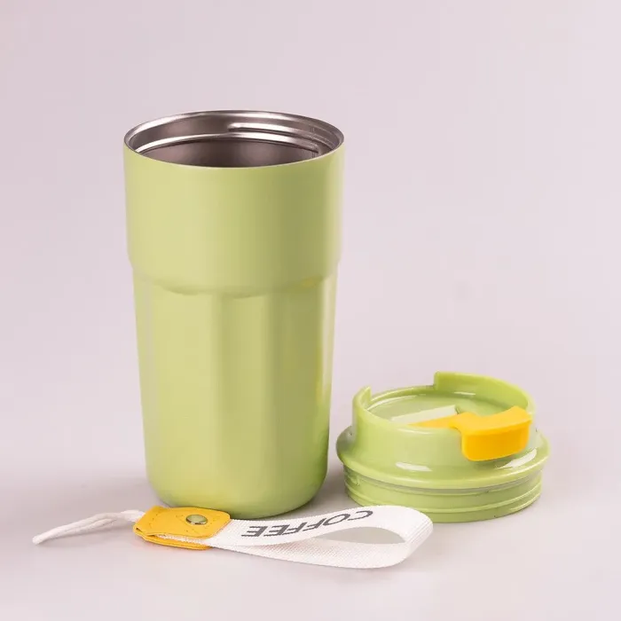 Термос металлический 450 мл термокружка из нержавеющей стали до 12 часов Зеленый (HP153GR) - изображение 3