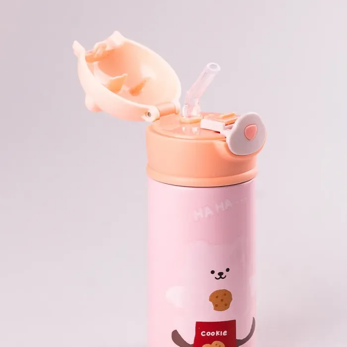 Термос детский с поильником 300 мл термокружка из нержавеющей стали до 12 часов (HP146P) - изображение 2