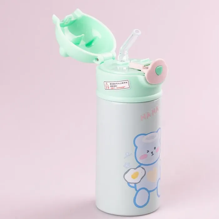 Термос детский с поильником 300 мл термокружка из нержавеющей стали до 12 часов Мятный (HP146M) - изображение 3