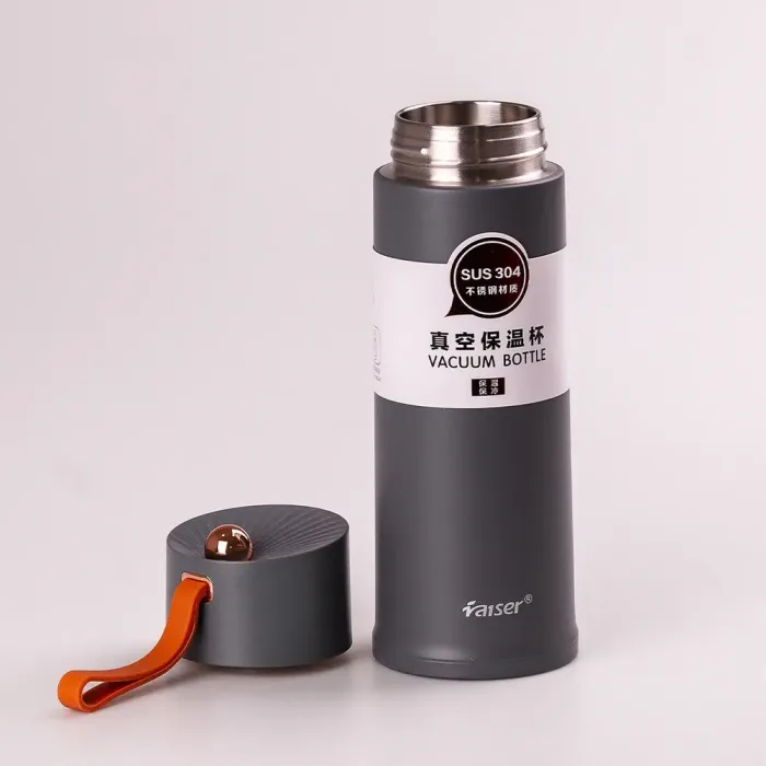 Термос металлический 450 мл из нержавеющей стали, изолированный до 12 часов Серый (YLS80157G) - изображение 3