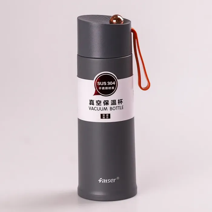 Термос металлический 450 мл из нержавеющей стали, изолированный до 12 часов Серый (YLS80157G) - изображение 2