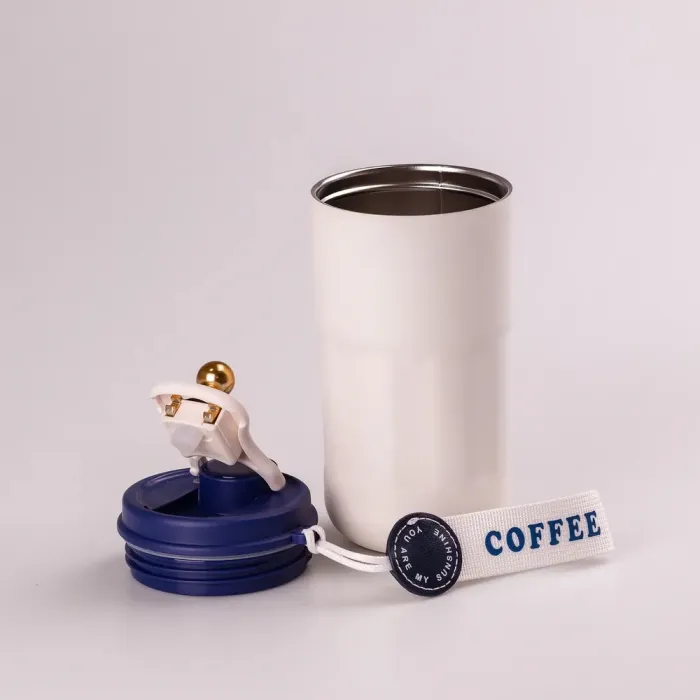 Термос из нержавеющей стали 420 мл с ремешком температура до 12 часов (HPGM8110BL) - изображение 3