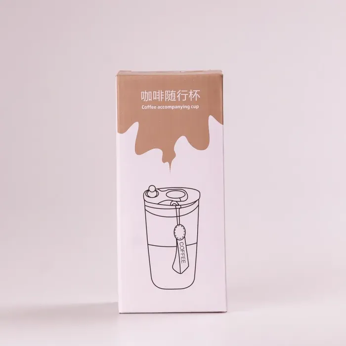 Термос из нержавеющей стали 420 мл с ремешком температура до 12 часов Коричневый (HPGM8110BR) - изображение 4