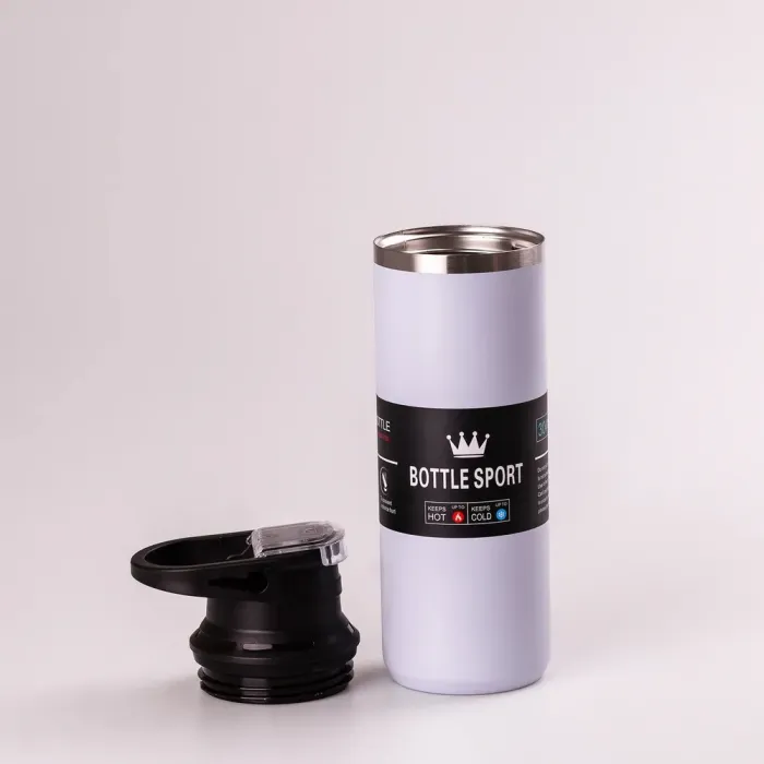 Термос металевий 500 мл термокружка з нержавіючої сталі ручкою до 12 годин Фіолетовий (HPGM5010V) - зображення 2