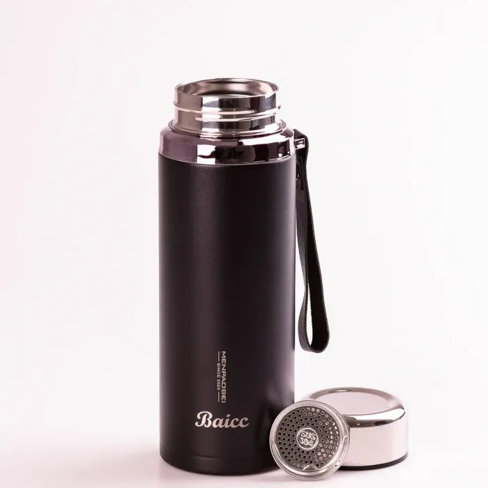 Термос из нержавеющей стали с ремешком Baicc 800 мл Черный (HPGM8865B) - изображение 3