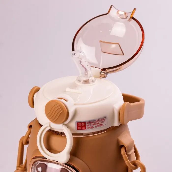 Бутылка для воды с трубочкой 820 мл детская прозрачная фляга для напитков. - изображение 3