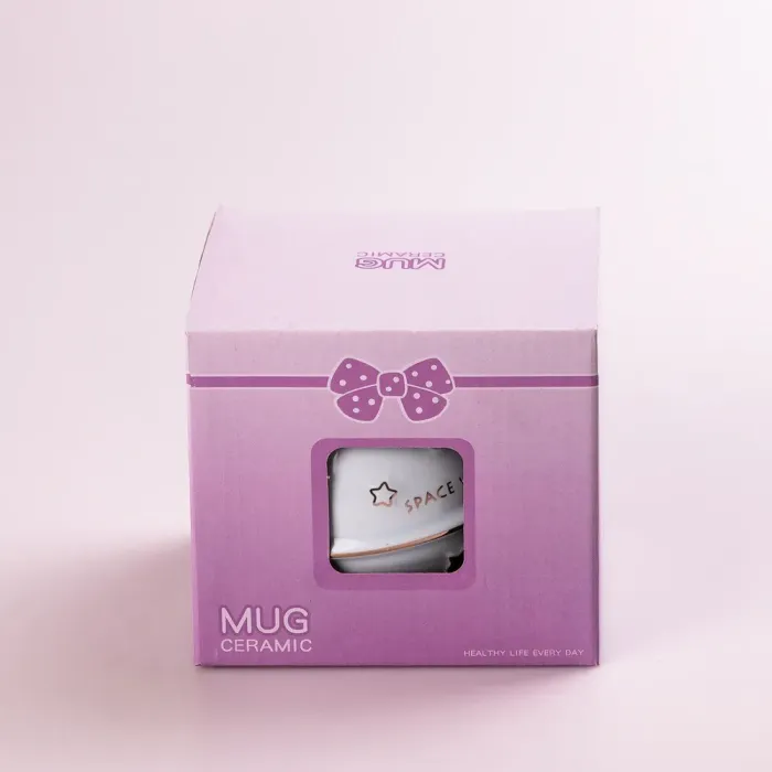 Чашка керамическая 500 мл Space Walk с крышкой и ложкой с крышкой Голубой (HP8226BL) - изображение 3