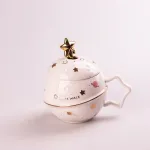 Чашка керамічна 500 мл Space Walk із кришкою та ложкою з кришкою Білий (HP8226W)