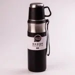 Термос із чашкою та ремінцем 600мл із нержавіючої сталі тепло до 12 годин (HPGM80155B)