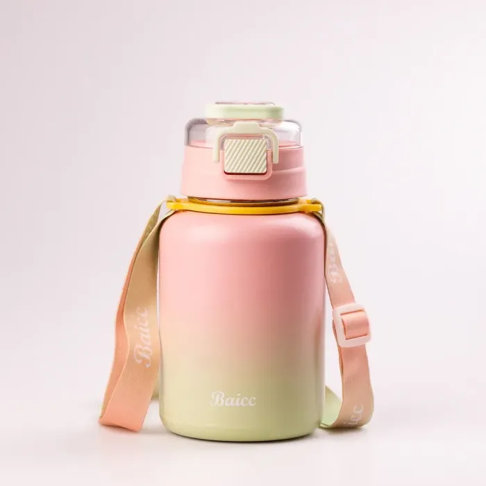 Термос с трубочкой и ремешком 600 мл из нержавеющей стали до 12 часов. - изображение 2