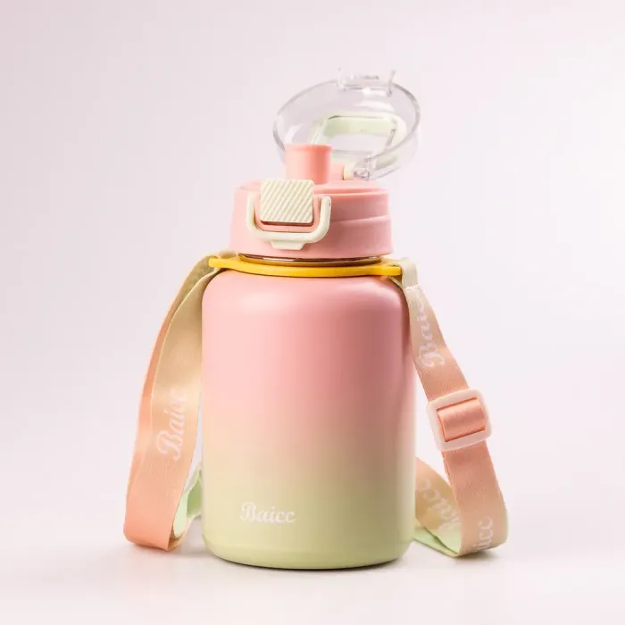 Термос с трубочкой и ремешком 600 мл из нержавеющей стали до 12 часов. - изображение 4