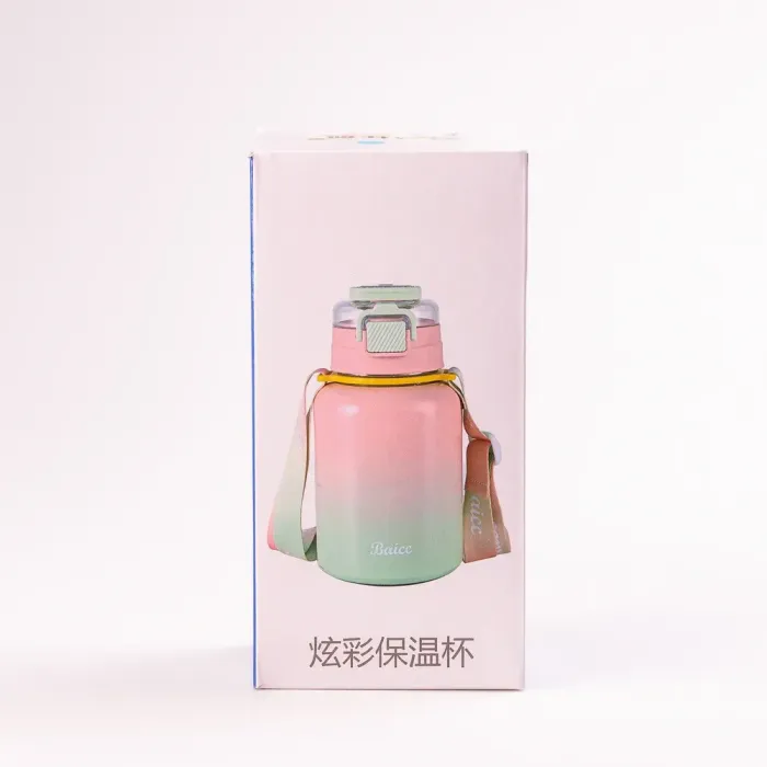 Термос с трубочкой и ремешком 600 мл из нержавеющей стали до 12 часов. - изображение 4