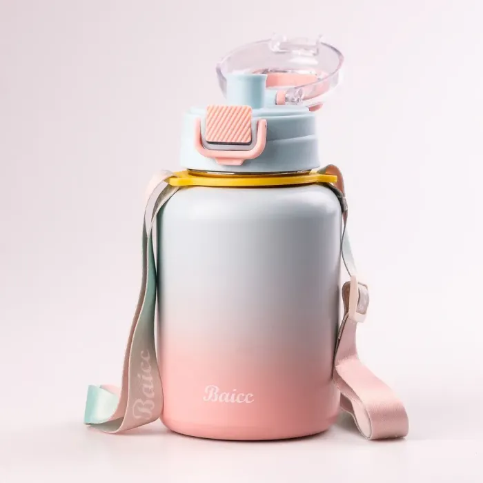 Термос с трубочкой и ремешком 600 мл из нержавеющей стали до 12 часов. - изображение 3