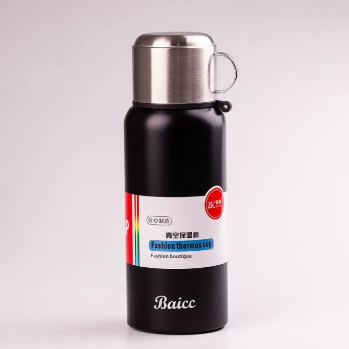 Термос из нержавейки 1200 мл с чашкой и ручкой держит тепло до 12 часов. - изображение 1