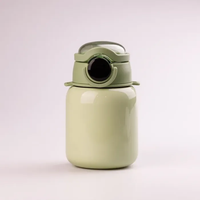 Термос с трубочкой 650 мл из нержавеющей стали с датчиком температуры ремешком до 12 часов (HPGM8816GR) - изображение 4