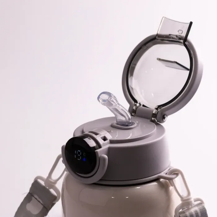 Термос с трубочкой 650 мл из нержавеющей стали с датчиком температуры ремешком до 12 часов (HPGM8816BE) - изображение 5