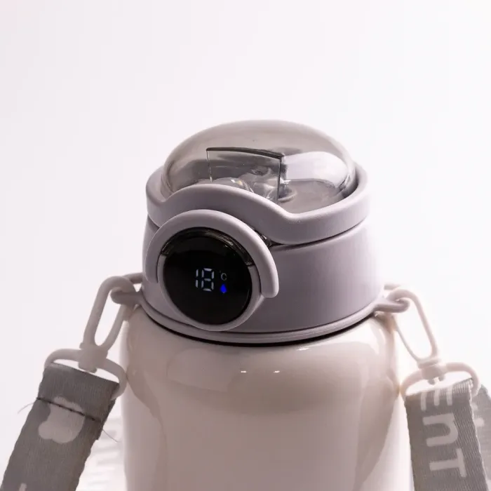 Термос с трубочкой 650 мл из нержавеющей стали с датчиком температуры ремешком до 12 часов (HPGM8816BE) - изображение 6